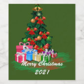 Christmas Tree Wijn Label Set Etiket (Enkel label)