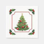 Christmas Tree with Holly Servet (Voorkant)