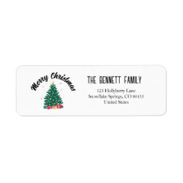 Christmas Tree With Lights Personalized Name Etiket