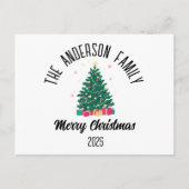 Christmas Tree With Lights Personalized Name Feestdagenkaart (Voorkant)