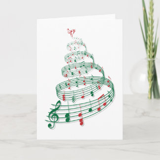 Christmas tree with music notes feestdagen kaart