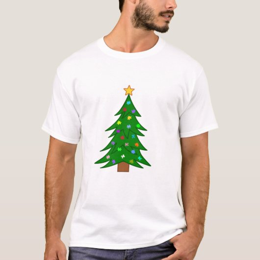 Christmas Tree with Puzzle T-shirt (Voorkant)