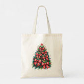 Christmas Tree With Red Bows Holiday Festive Tote Bag (Achterkant)