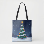 Christmas Tree with Snow Tote Bag (Voorkant)
