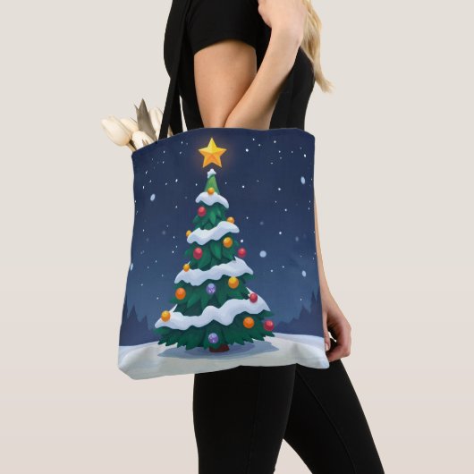 Christmas Tree with Snow Tote Bag (Dichtbij)