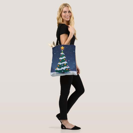 Christmas Tree with Snow Tote Bag (Op model)