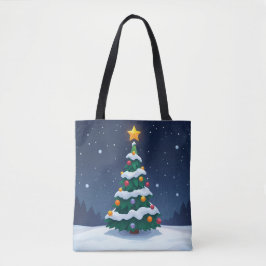 Christmas Tree with Snow Tote Tote Bag