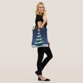 Christmas Tree with Snow Tote Tote Bag (Op model)