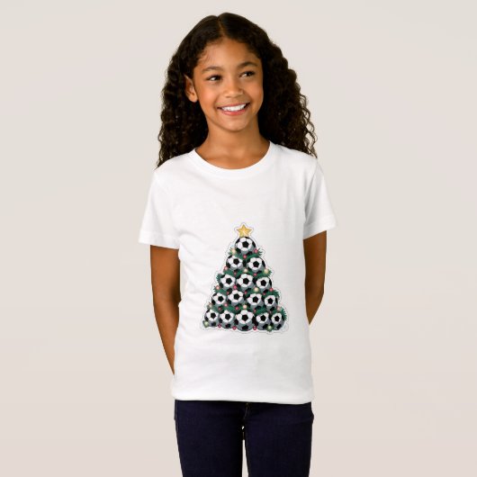 Christmas Tree with Soccer Balls T-shirt (Voorkant volledig)