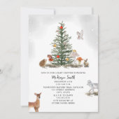 Christmas Tree Woodland Animals Baby shower Kaart (Voorkant)