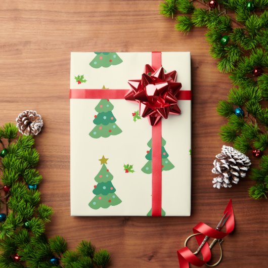 Christmas Tree Wrapping Paper | Cozy Illustrations Cadeaupapier (Feestdagen Geschenken)