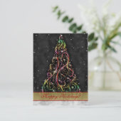 Christmas Tree Xmas Holiday Greeting Postcard Feestdagenkaart (Staand voorkant)