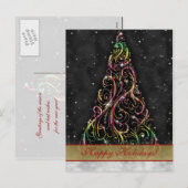 Christmas Tree Xmas Holiday Greeting Postcard Feestdagenkaart (Voorkant / Achterkant)