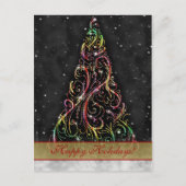 Christmas Tree Xmas Holiday Greeting Postcard Feestdagenkaart (Voorkant)