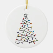 Christmas Tree Xmas Lights Party Holiday  Keramisch Ornament (Voorkant)