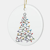 Christmas Tree Xmas Lights Party Holiday  Keramisch Ornament (Links)