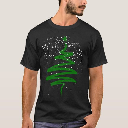 Christmas Tree Xmas Tree Green Brush Stroke Men Wo T-shirt (Voorkant)