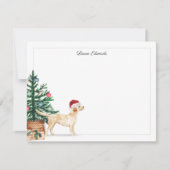 Christmas Tree Yellow Labrador Retriever Holiday Notitiekaartje (Voorkant)