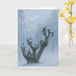 Christmas Treehouse Folded Greeting Card Kaart