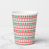 Christmas Trees and Snowflakes Print Paper Cups Papieren Bekers (Achterkant)