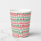 Christmas Trees and Snowflakes Print Paper Cups Papieren Bekers (Rechts)