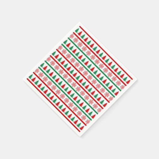 Christmas Trees and Snowflakes Print Paper Napkins Servet (Hoek)