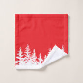 Christmas Trees Bath Towel Set Red and White Bad Handdoek (Wasdoekje)
