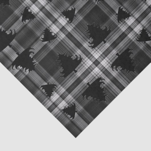 Christmas Trees Black Plaid Tissuepapier (Detail)