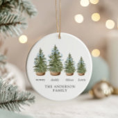 Christmas Trees Bow Blue Keramisch Ornament