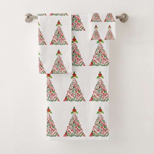 ** CHRISTMAS TREES** CHRISTMAS TOWEL SET BAD HANDDOEK (Insitu)