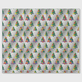 Christmas Trees Colourful Xmas Cadeaupapier (Vlak)