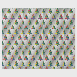 Christmas Trees Colourful Xmas Cadeaupapier