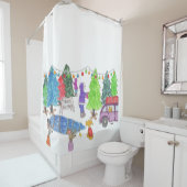 Christmas Trees for Sale Douchegordijn (In situ)