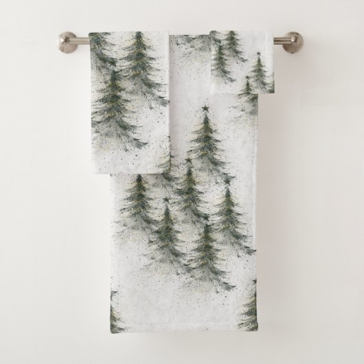 Christmas trees in the Woods Bad Handdoek (Insitu)