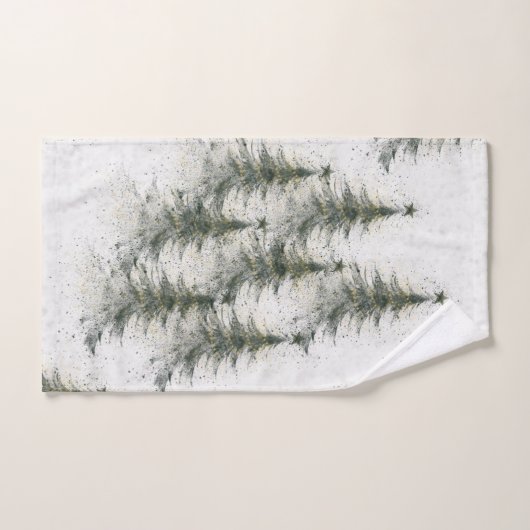 Christmas trees in the Woods Bad Handdoek (Handdoek)