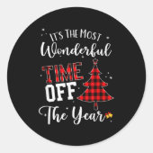 Christmas Trees It's The Most Wonderful Time Off T Ronde Sticker (Voorkant)