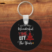 Christmas Trees It's The Most Wonderful Time Off T Sleutelhanger (Voorkant)