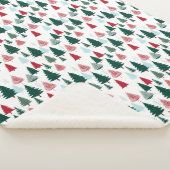 Christmas Trees Pine Forest Cozy Patterned Sherpa Deken (3/4)