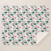 Christmas Trees Pine Forest Cozy Patterned Sherpa Deken (Voorkant (horizontaal))