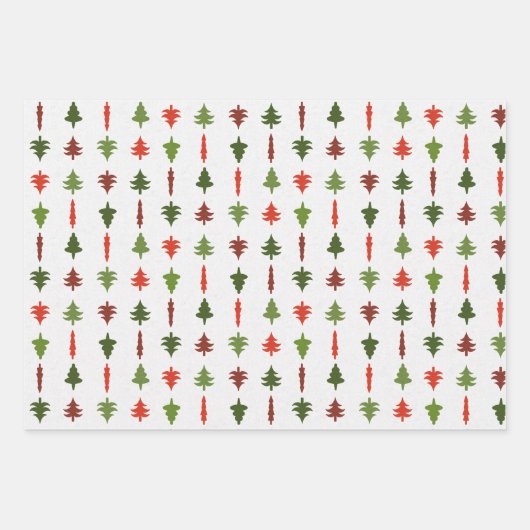 Christmas Trees Red, White, and Green 3 Inpakpapier Vel (Voorkant)