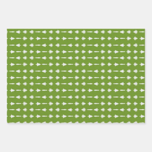 Christmas Trees Red White Green 3 Inpakpapier Vel (Voorkant 2)