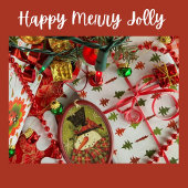 Christmas Trees Red White Green 3 Inpakpapier Vel