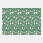Christmas Trees Repeating Name Personalized Inpakpapier Vel (Voorkant)