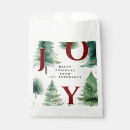 Christmas Trees Rustic Greenery Holiday Red Joy Bedankzakje
