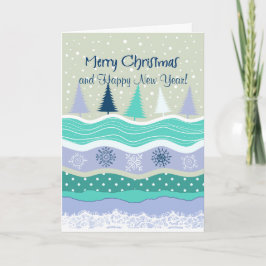 Christmas Trees Snowflakes & Lace Xmas & New Year Feestdagen Kaart