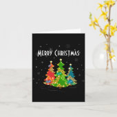 Christmas Trees Snowflakes Whimsical Fun Red T Shi Kaart (Gele Bloem)