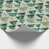 Christmas Trees & Snowflakes Wrapping Paper Cadeaupapier (Hoek)