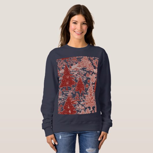 Christmas trees sweat-shirt for women trui (Voorkant volledig)