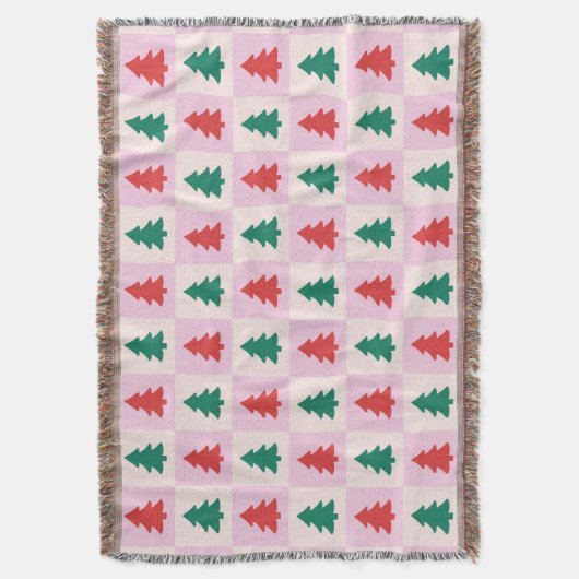 Christmas Trees Throw Blanket Deken (Voorkant Verticaal)