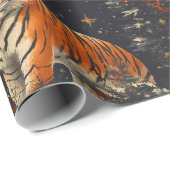 Christmas Trees & Tigers patroon Cadeaupapier (Rol Hoek)